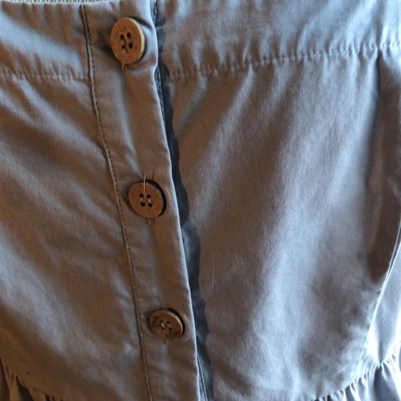 Cooperative Medium sundress in light grey/button down/straps/smocked back/cotton - Picture 5 of 14